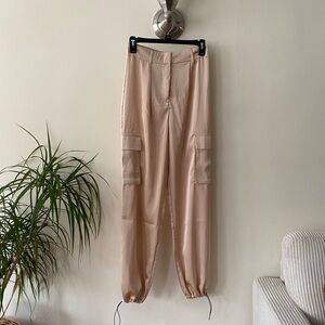 Superdown Light Beige Silky Trousers Size XS